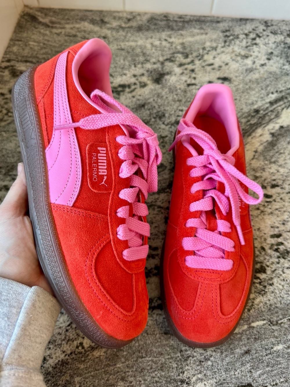 Puma Palermo in Red and Pink. Size 8.5. New without tags.